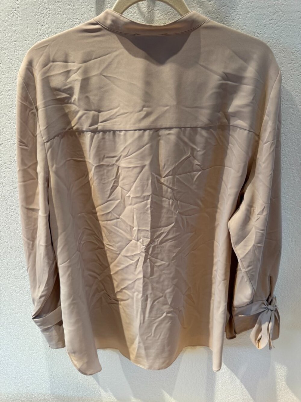 Charlie Paige Tie Cuff Blouse XL Taupe - Picture 2 of 6